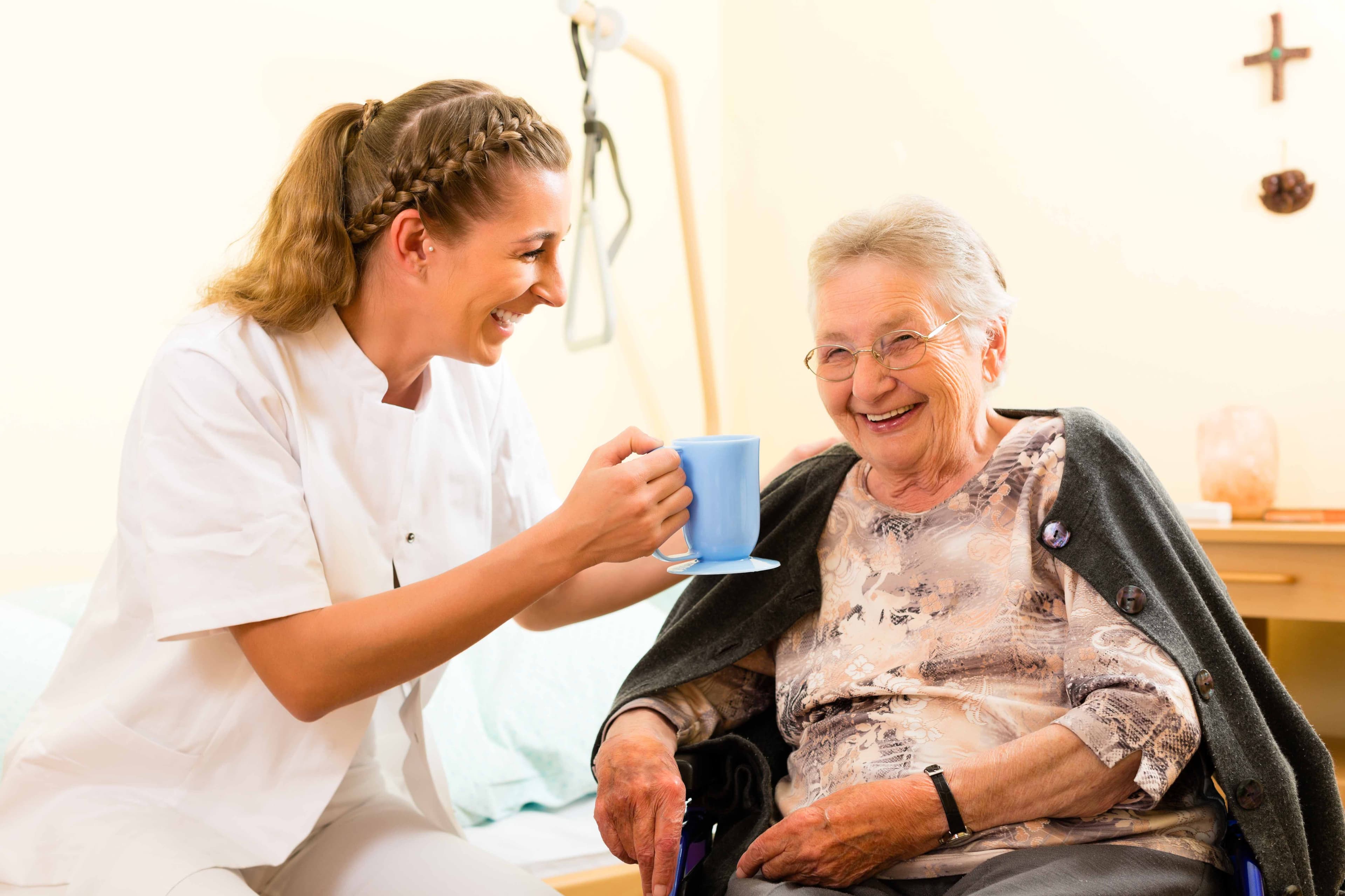 A Stockwellcare carer offers warm, patient one-to-one support
